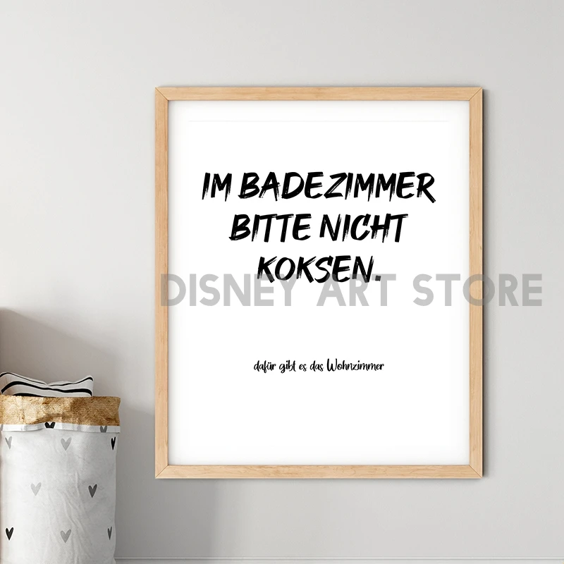 ملصق تعريف المرحاض الألماني Lustiges Toilettenschild طباعة Badezimmer Bad Klo Gast WC Schild Deko Bild قماش اللوحة #5