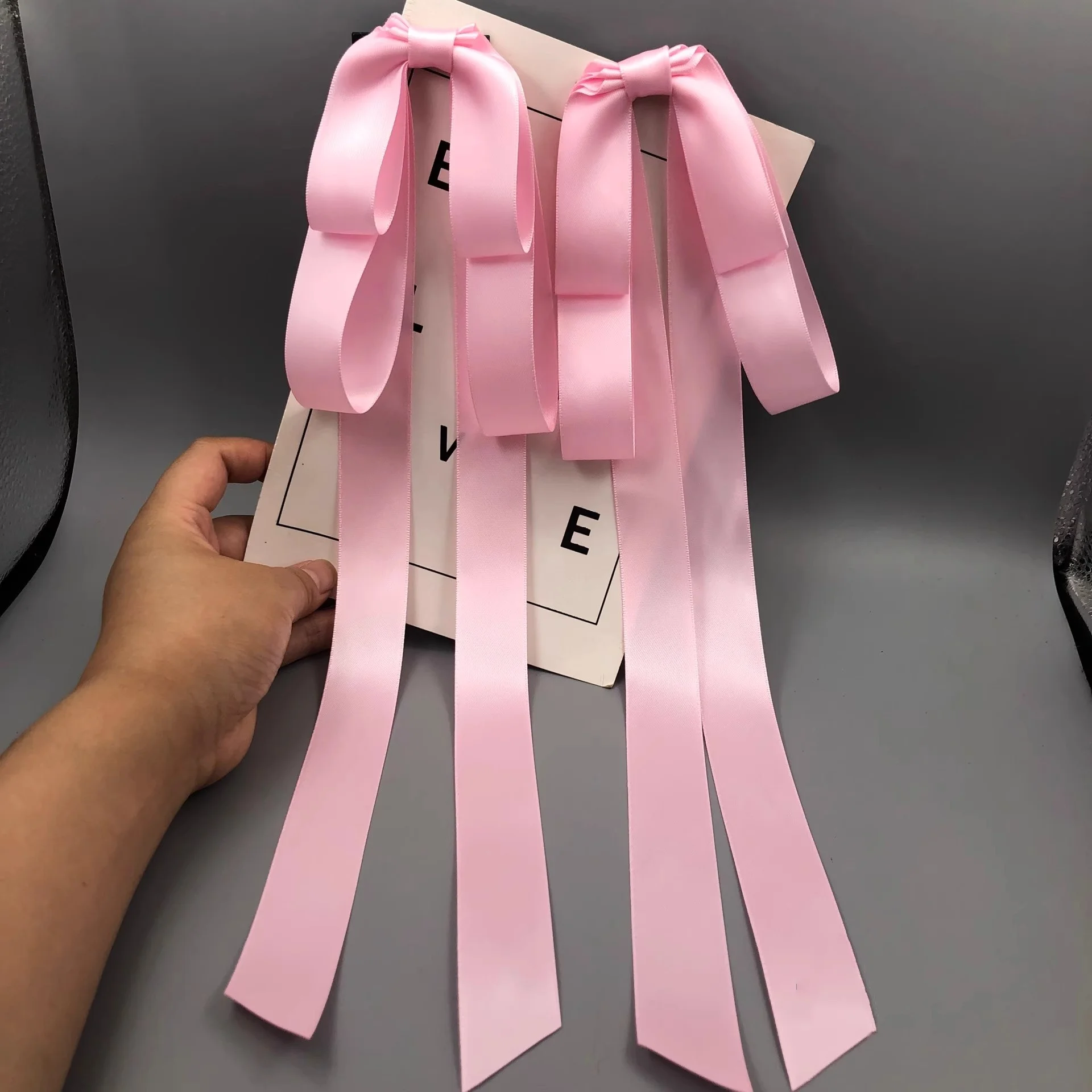 اليابانية لوليتا تدلى الأذن أرنب القوس الشريط الطويل مشبك شعر ذيل حصان الشعر التبعي القديمة Hanfu الجانب كليب