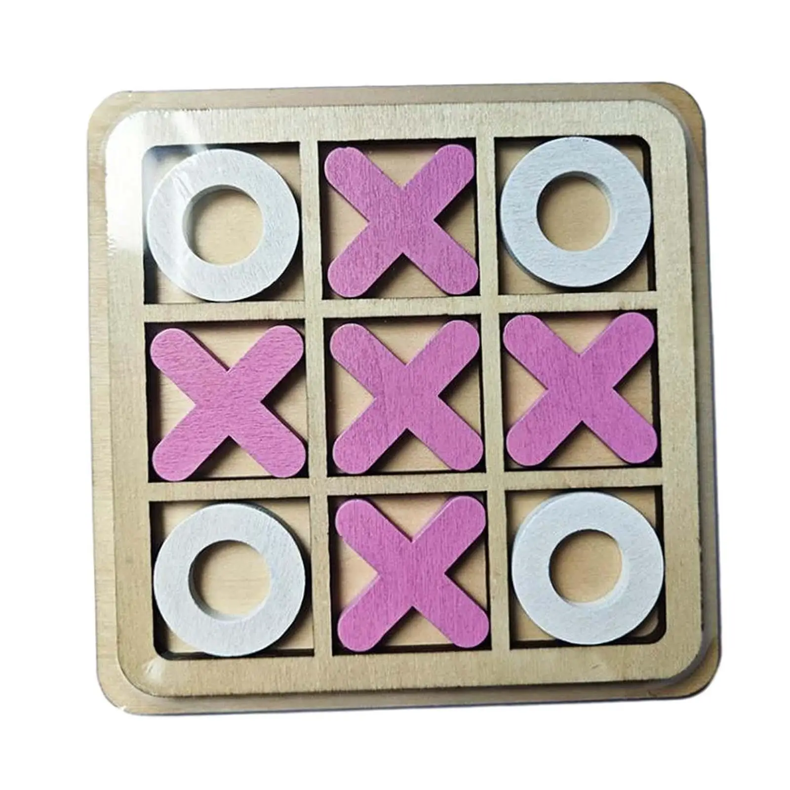 Tic TAC Toe Wooden Board Game Family Board Game XO Chess Board Game for Kids