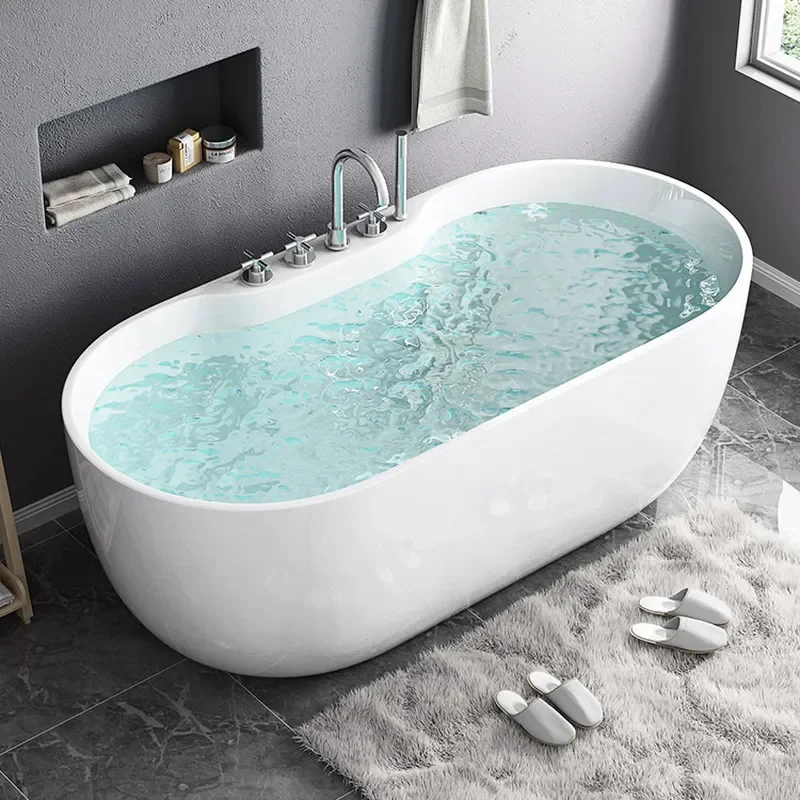 for Theme Color Acrylic Freestanding Bathtub Oval Bath Tub for Bed and Breakfast Customizable Color