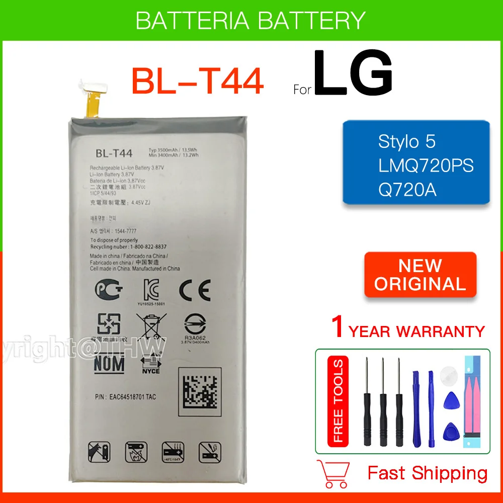 Original Replacement Battery BL-T44 Battery For LG Stylo 5 K50 Q60 K40S K51 BL-T44+Free Tools with Track code