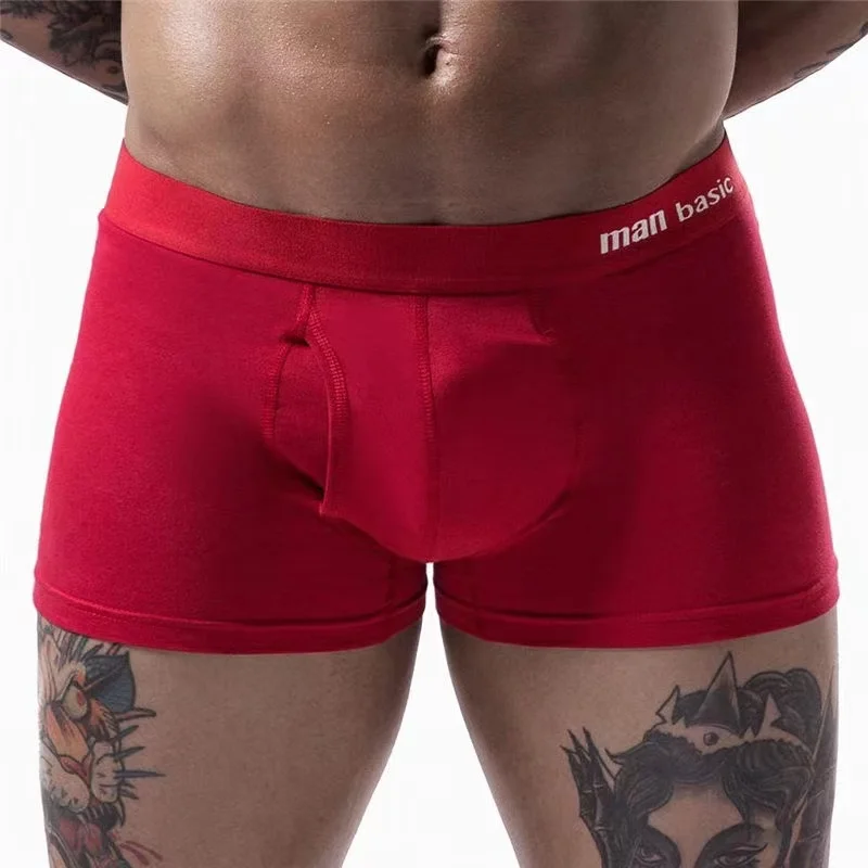 6pcs/Lot Men\'s Underwear Boxer High Quality Cotton Panties Men\'s Solid Color Breathable Boxer Shorts Sexy Red Panties Size M-3XL