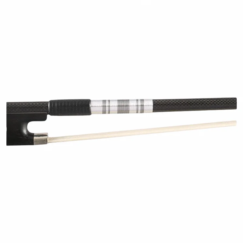 Handmade Professional G130 Top Grade Plaid Pattern Carbon Fiber Round  Violin Bow 4/4 - 1/2 Size
