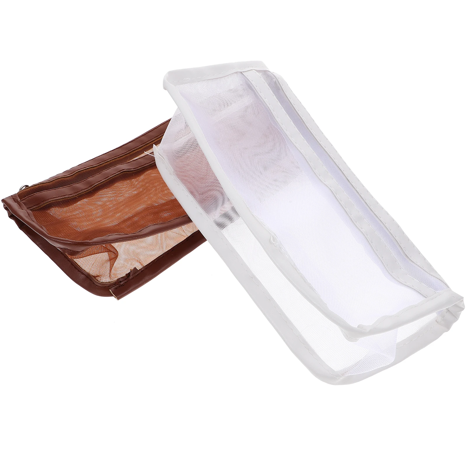 

2 Pcs Desktop Double-layer Pencil Bag Student Organizer Non-woven Fabric Big Capacity Storage Pouch