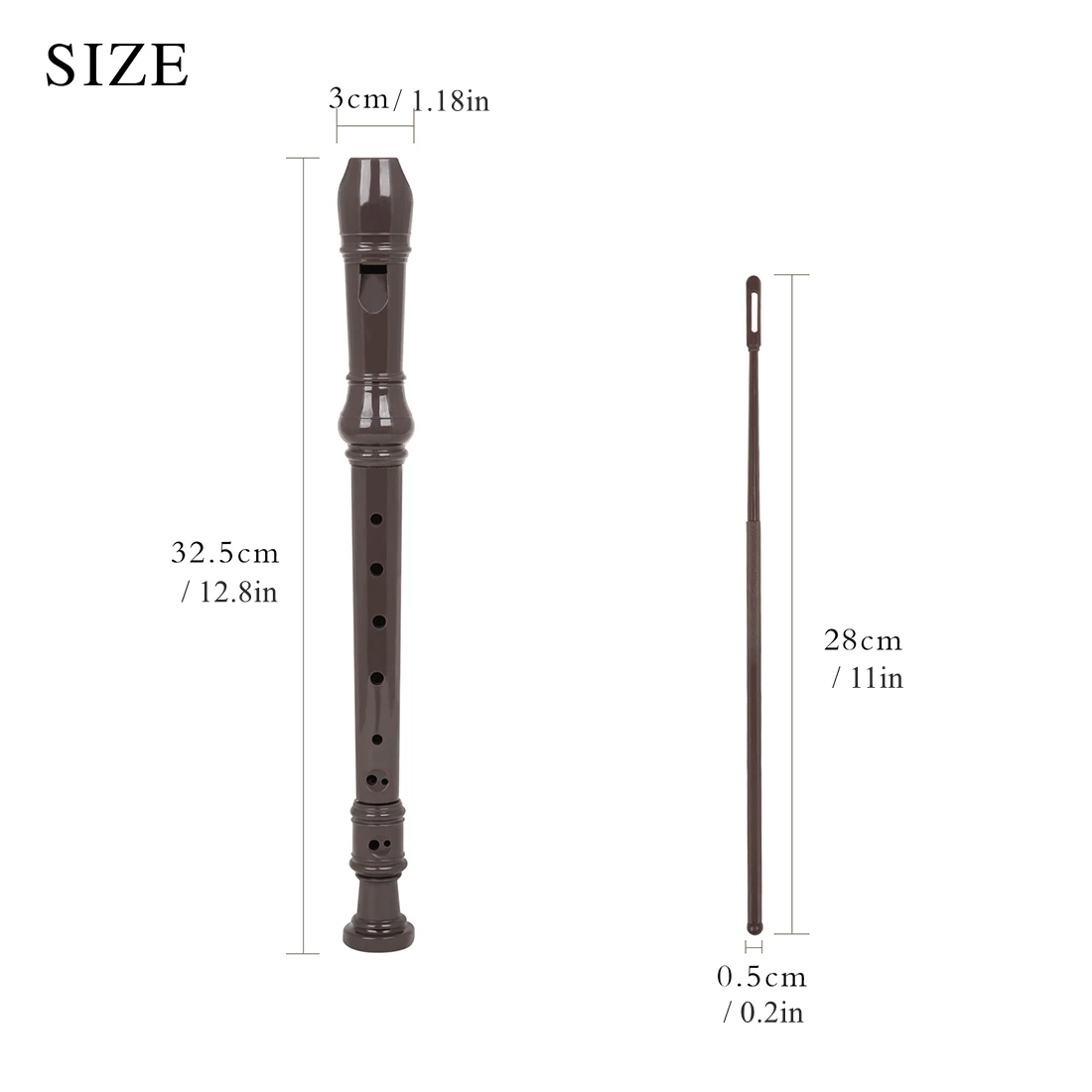 8 Hole ABS Flute Soprano Recorder for Beginner Kids Student Germany Type Flute Flauta Woodwind Musical Instruments Cleaning Rod