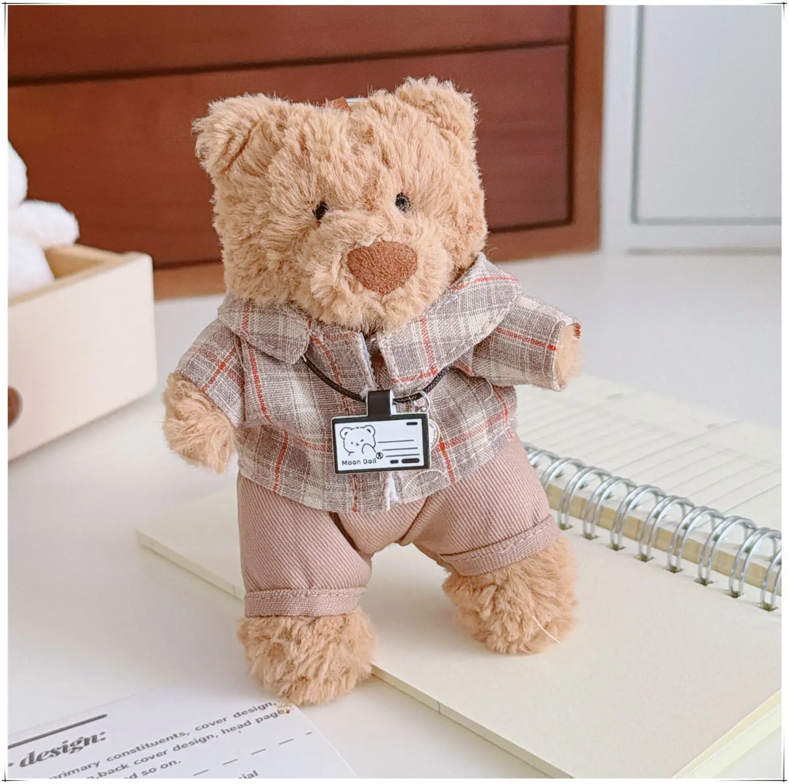 

For 10-15cm Cute Plush Doll Clothes Accessories Coffee Coat Brown Shirt Shoes Set Fans Collection Gifts Anime Game Periphery