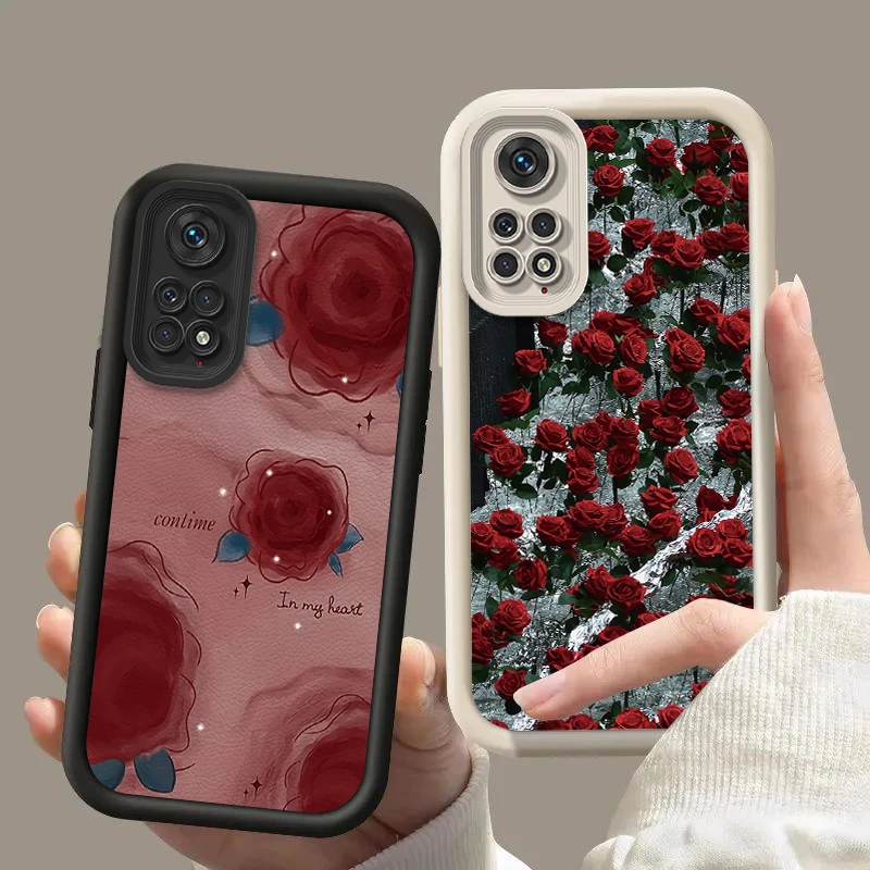 Note11 Rose Flower Silicone Phone Case On For Xiaomi Redmi Note 10 10S 11 11S 7S 8 9 9S Pro Max 4G 5G Redmi 9A 9AT 9T 9C Cover