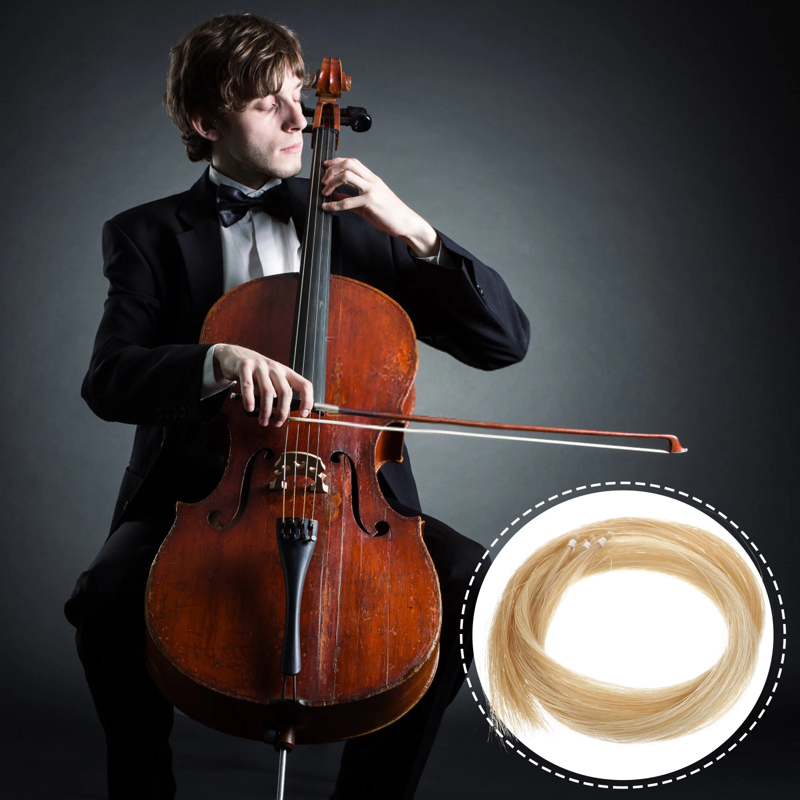 

3 Pcs Violin Bow Hair Premium Mongolian Horse Hair Replacement For Student Instrument Accessories