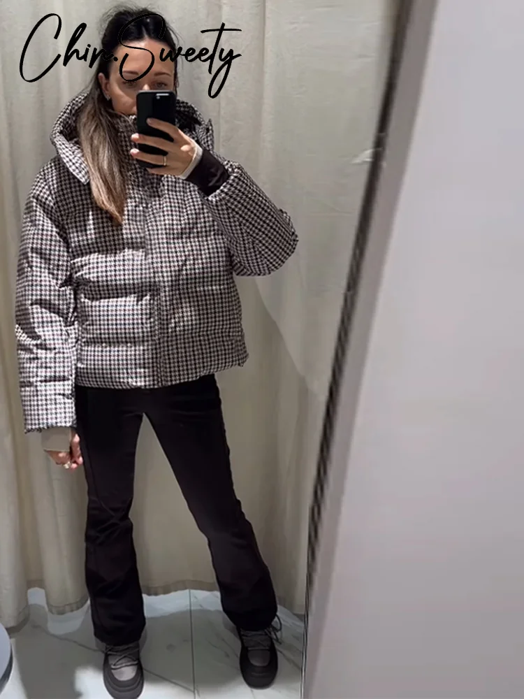 

Elegant Short Hoody Women Cotton Coat Zippers Long Sleeve Stand Collar Pocket Female Jacket 2025 Winter Spring Lady Outwear New