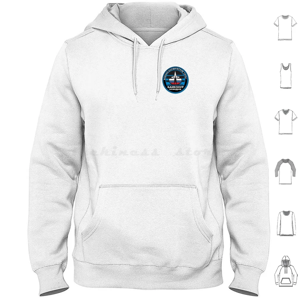 Baikonur Cosmodrome Logo Hoodies Long Sleeve Vostochny Cosmodrome Eastern Spaceport Russian Spaceport Kazakhstan