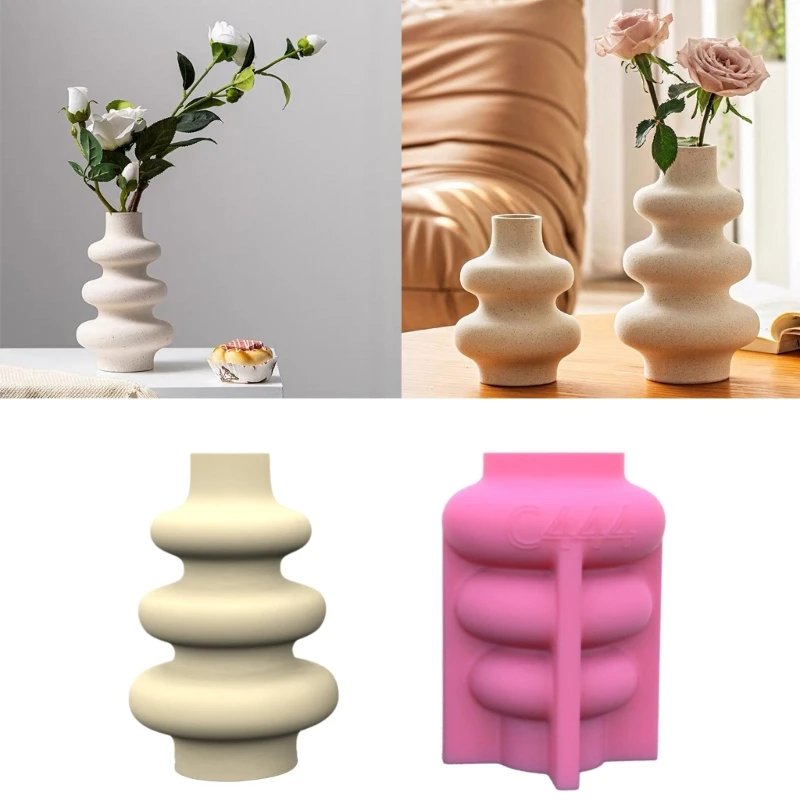 Succulents Flower Pot Resin Silicone Mold Suitable for Diy Garden Concrete Flower Pot Candle Holder Crafts Home Decor