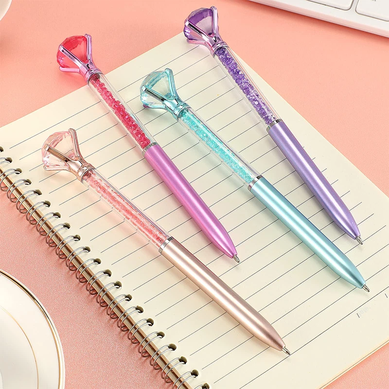 ปากกาลูกลื่นคริสตัลเพชรขนาดใหญ่60ชิ้นเครื่องเขียนสำหรับนักเรียนสำนักงานธุรกิจของขวัญปากกาลูกลื่น