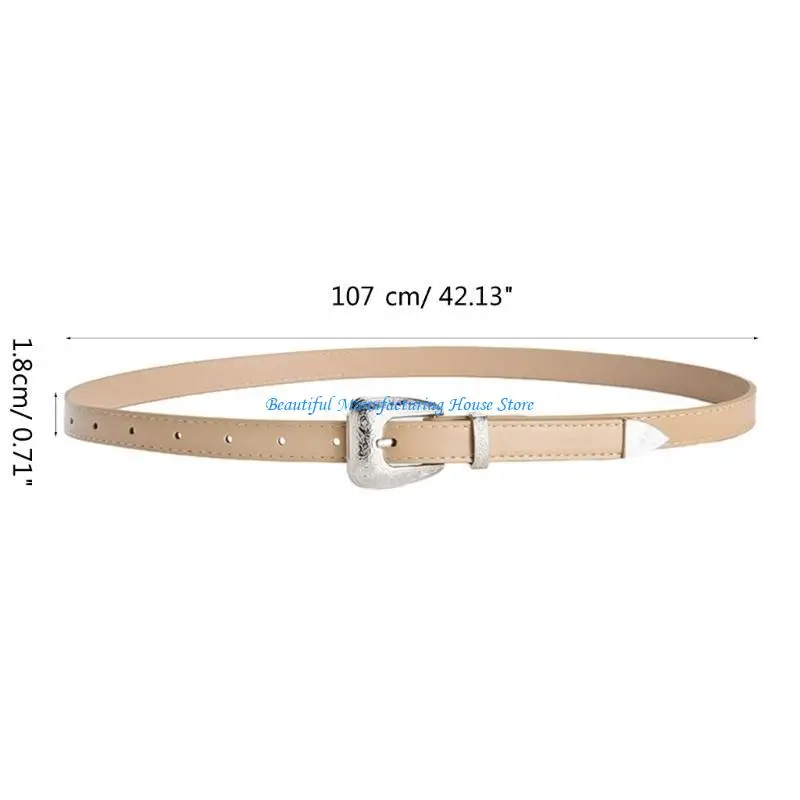 E56A حزام جينز رفيع للنساء المراهقات للجنسين حزام مقاوم للاهتراء لتزيين التنورة #6