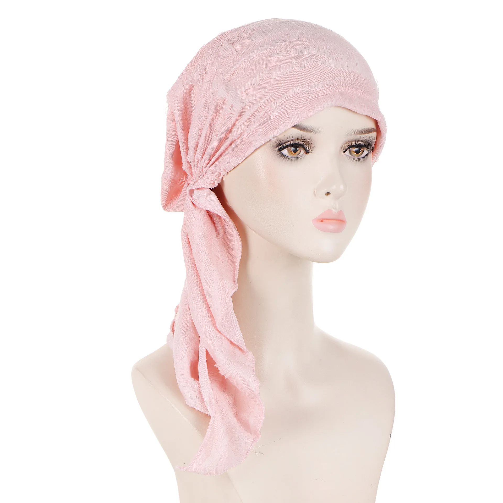 

Elastic Solid Color Pre-Tied Hijab Wrap Head Scarf Hats Muslim Turban Bonnet for Women Inner Hat Fashion Female Turbantes Caps