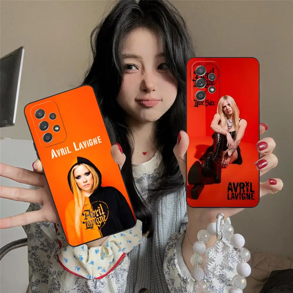 Avril Lavigne Phone Case for Samsung Galaxy M55 54 42 35 34 33 32 23 22 15 14 13 12 F55 5G Soft TPU Shockproof Cover