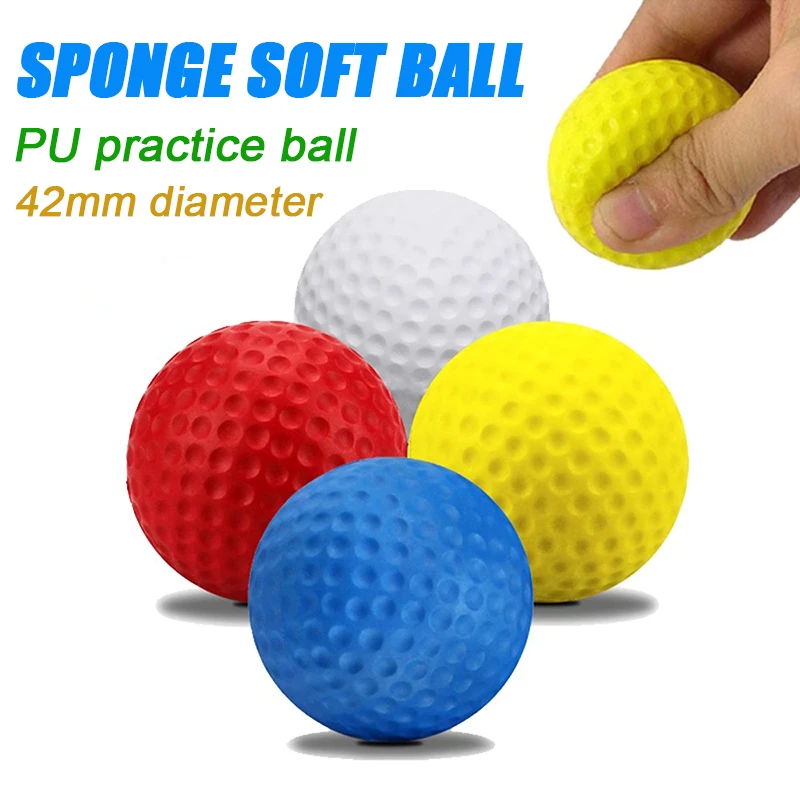 42mm Mixed Color Pu Foam Golf Ball Solid Sponge Soft Balls Indoor Outdoor Practice Training Ball Toy Golf Supplies