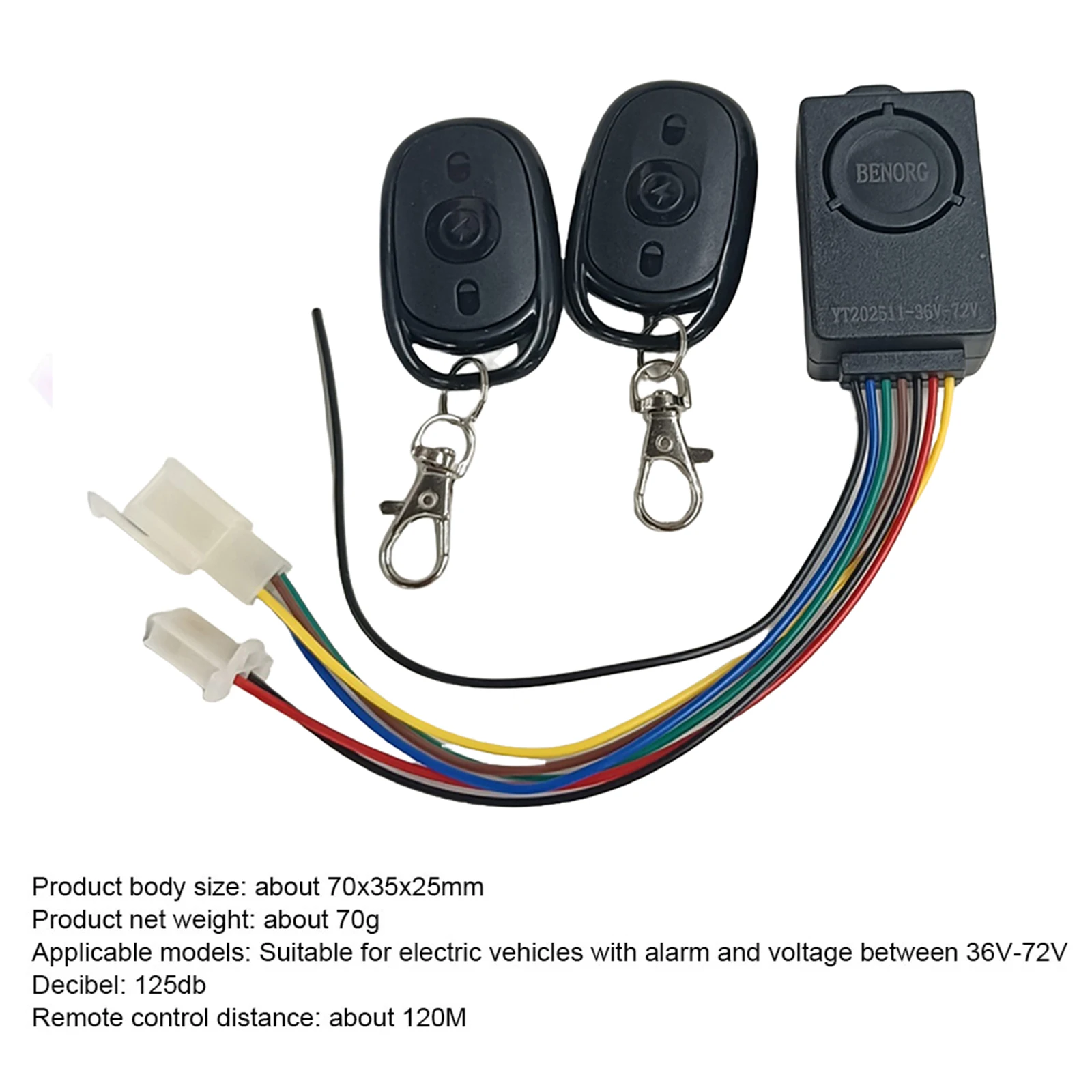 Electric Bike Anti-theft Alarm System 36V-72V Dual Remote One Key Start For E-scooter Bicycle Anti Lost Remote Control Alert