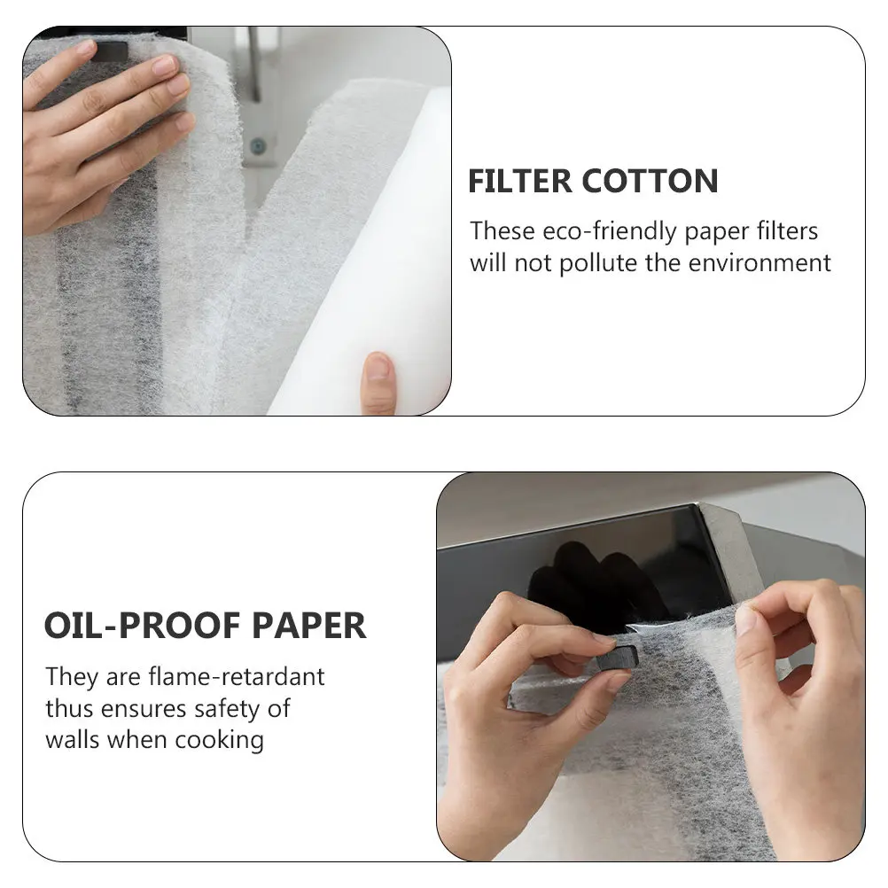 2 Bags Extractor Hood Filter Paper Efficient Disposable Anti-Oil Paper Filters Flame-Retardant Kitchen Range Hood