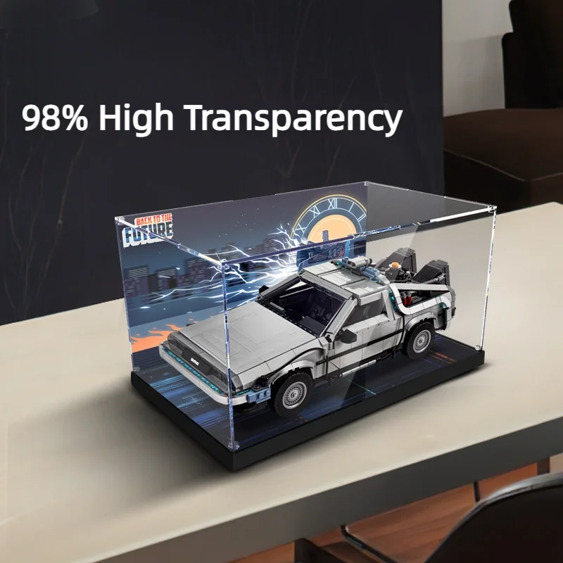 The 3MM Display Box Is Suitable For The Lego 10300 Back To The Future Series Time Machine Car Display (Lego Set Not Included)