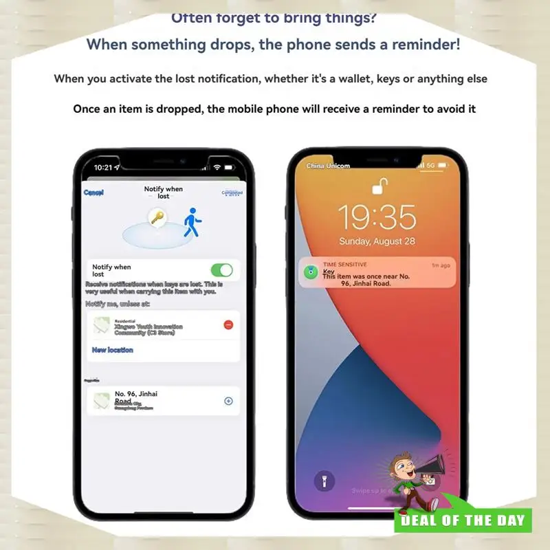 Consegna in 24 ore Mini Smart GPS Tracker 3 pezzi Localizzazione ad alta precisione per Iphone Trova la mia app, Key Finder Position Re