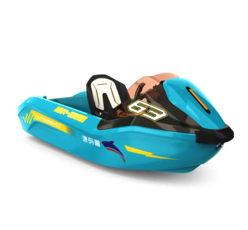 2024 nuevo último Kart eléctrico Jet Car Boat 72v 74Ah velocidad rápida agua Go Kart Kit carreras pequeño Personal barato Mini Jet Boat