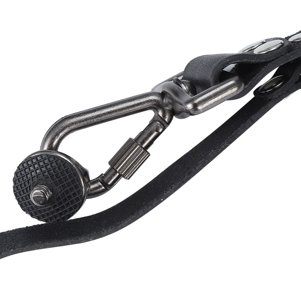 Black Dual Shoulder Camera Strap Leather+Brass Adjustable Size DSLR Backpack Strap Adjustable Camera Belt