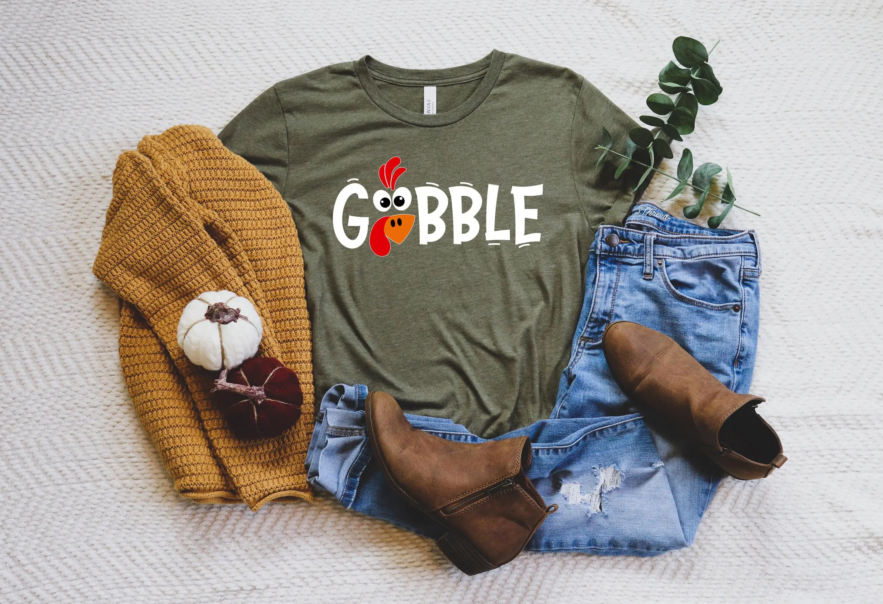 Gobble Thanksgiving T Shirt Womens Family Funny 2024