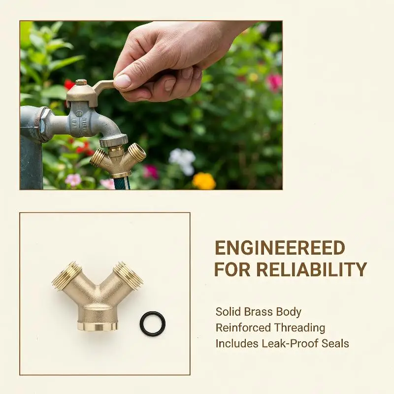 2026 NEW Brass 3-Way Pipe Tee Connector Heavy Duty Leak Proof Fitting for Home Plumbing Garden Irrigation Hose Splitter 1Pc