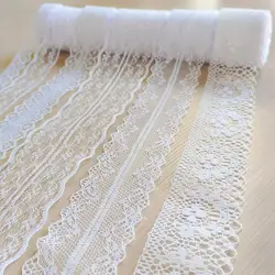 6Rolls Lot 30Yards White Lace Trim Fabric Ribbon Embroidered Accessories Supplies For Sewing Tulle Crochet Diy 5yards/Rolls