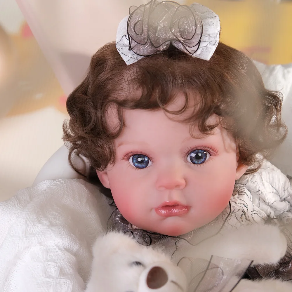 

55cm Soft Body Silicone Vinyl Dolls That Look Real Finished Painted Doll With Rooted Hair For Kid Christmas Gift Muñecas Reborn