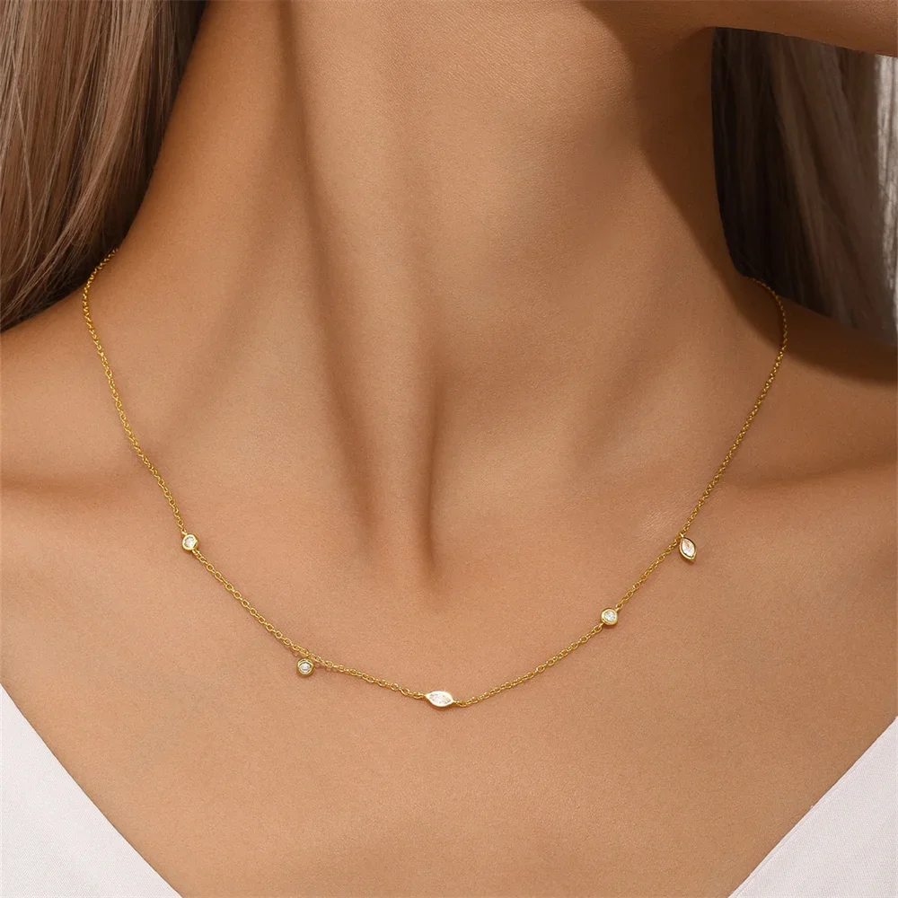 KO 925 Silver Golden new classic moon Australian treasure European and American hot selling octagonal star women's necklace