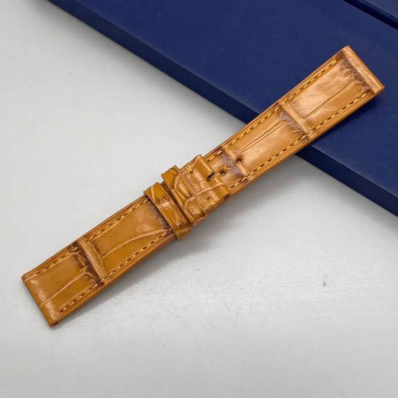 FUYIJIA Top Mississippi Alligator Skin Watchbands Custom Substitute Original IW-C PORTOFINO Strap 16MM 18MM Genuine Leather Belt