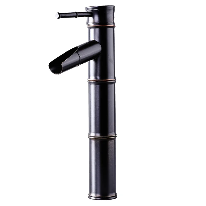 Black hot and cold faucet Washbasin faucet Upper basin Minimalist wind basin Lower basin faucet