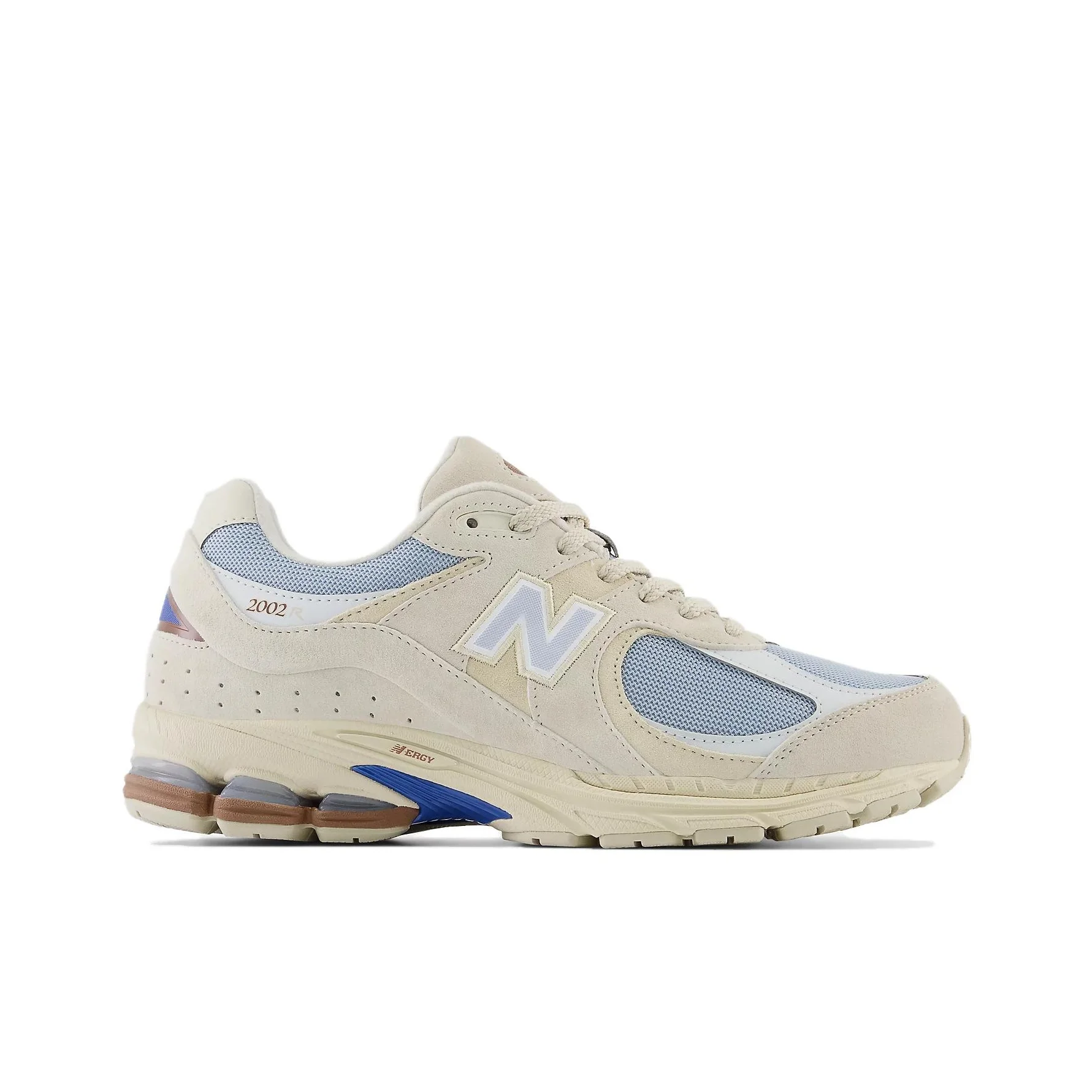New Balance NB 2002R - حذاء جري كاجوال متعدد الاستخدامات، قديم، منخفض القطع للرجال والنساء، لون رمادي وأزرق.
