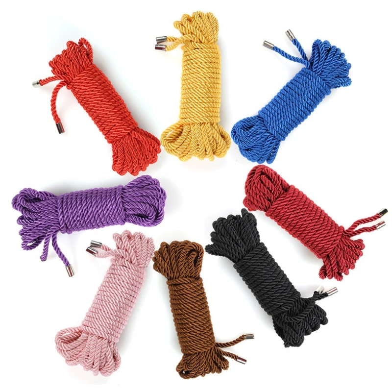 5m 10m Silk Restraints Handcuffs Sexy Binding Rope for Men Women Fetish Couples Slave Bondage Slave Role Play Binder Restraint