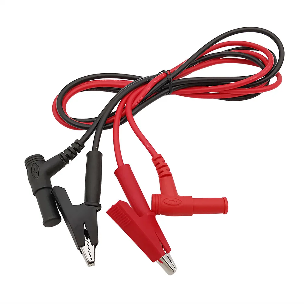 1Pair Insulated Alligator Clip to 4MM Banana Plug Test Cable Lead Connector Crocodile Clip Cable for Multimeter Measure Tool