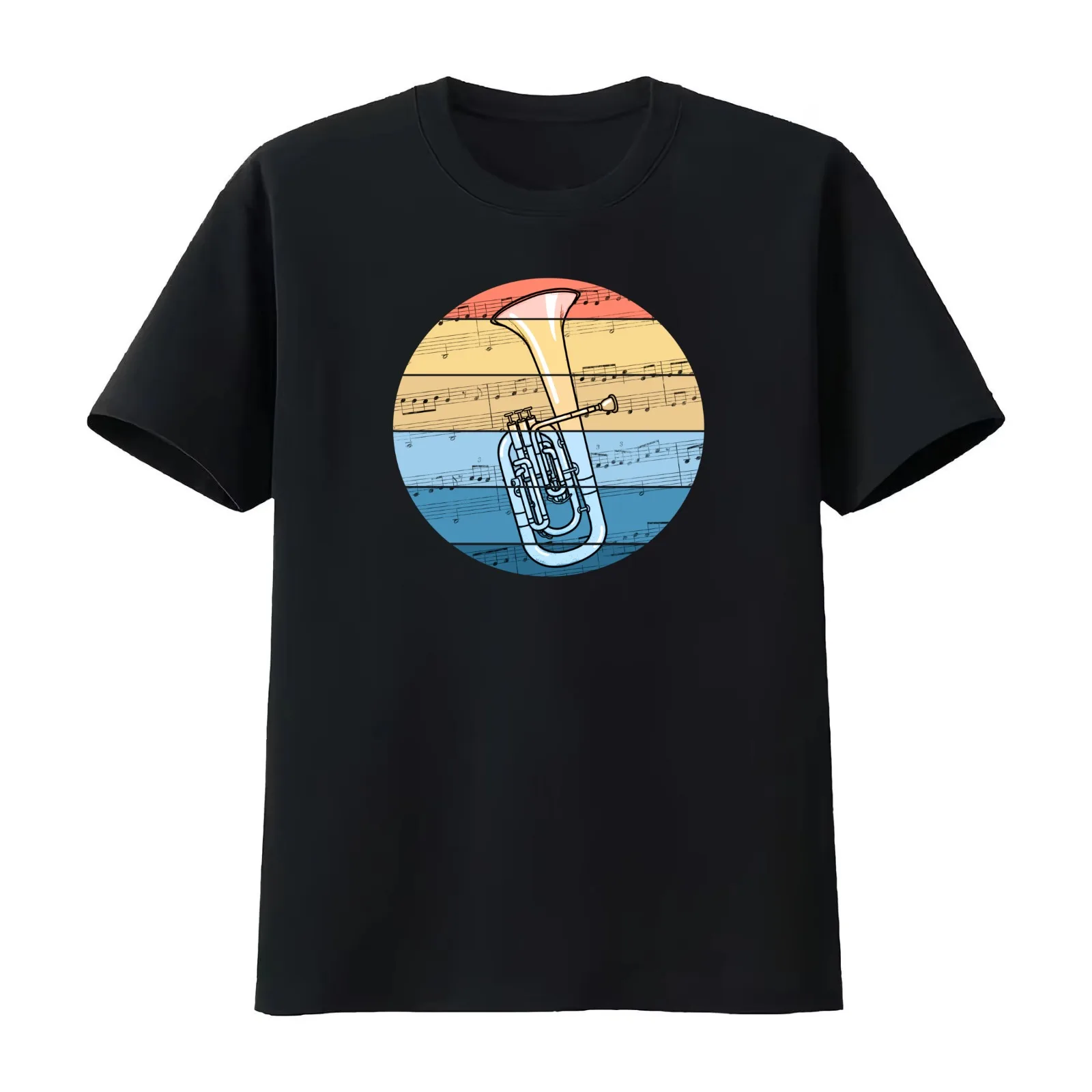Tenor Horn Music Notation Hornist Brass Musician T-Shirt Summer Casual Cotton Tee Oversized Streetwear Tops Unisex Men Women