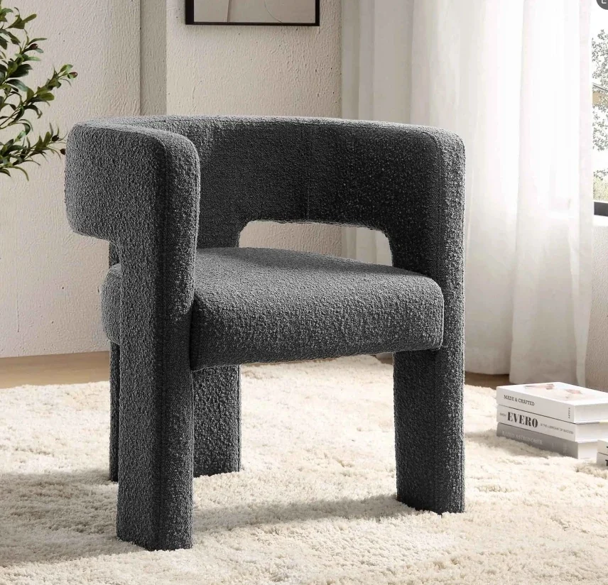 

For Boucle Lounge Chair Dining Chairs Home Furniture Designer Luxury Chairs Living Room Furniture Leisure Cushion Single Seat