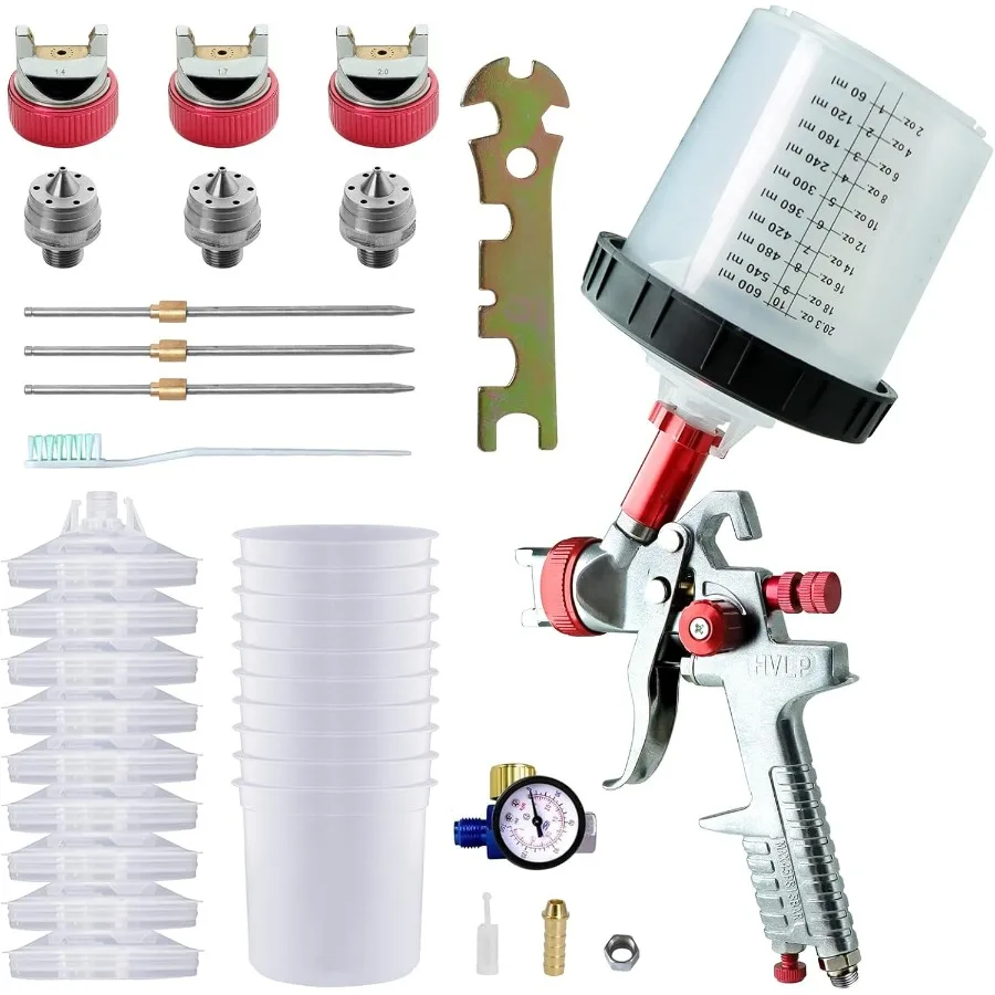 

Распылитель краски HVLP со встроенным набором быстрых чашек для смешивания краски для прецизионной автомобильной мебели и ограждения для покраски