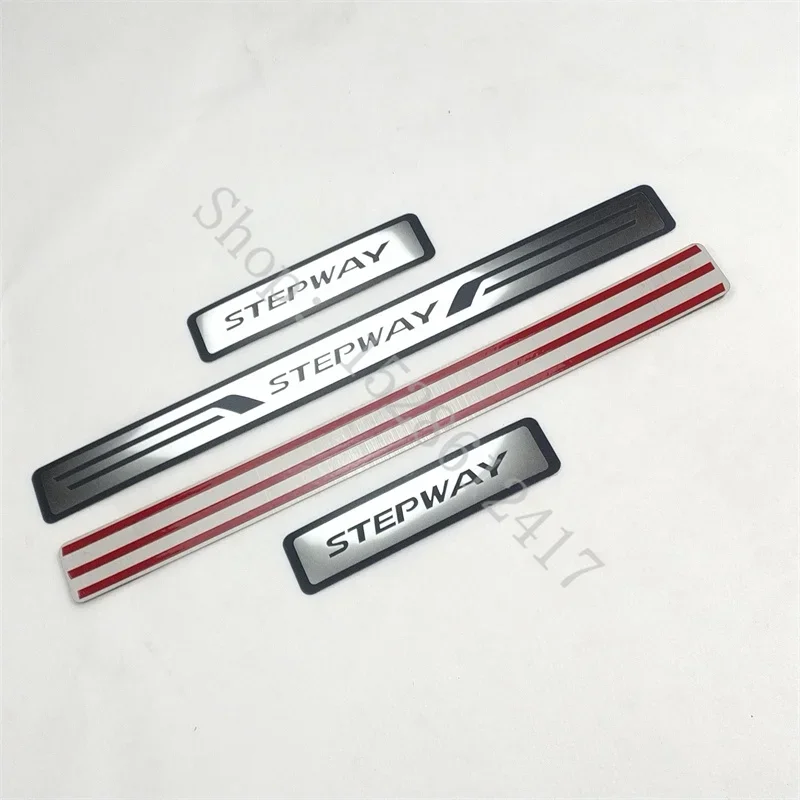 For Dacia Sandero 2 Stepway 2013~2024 Stainless Steel Scuff Plate Door Sill Guards Thresholds Cover Trims Car Accessories