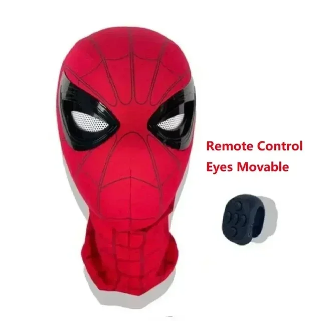 Beweegbare afstandsbediening ogen Spiderman masker Spiderman masker Peter Parker Halloween cosplay kostuum masker spandex stof materiaal