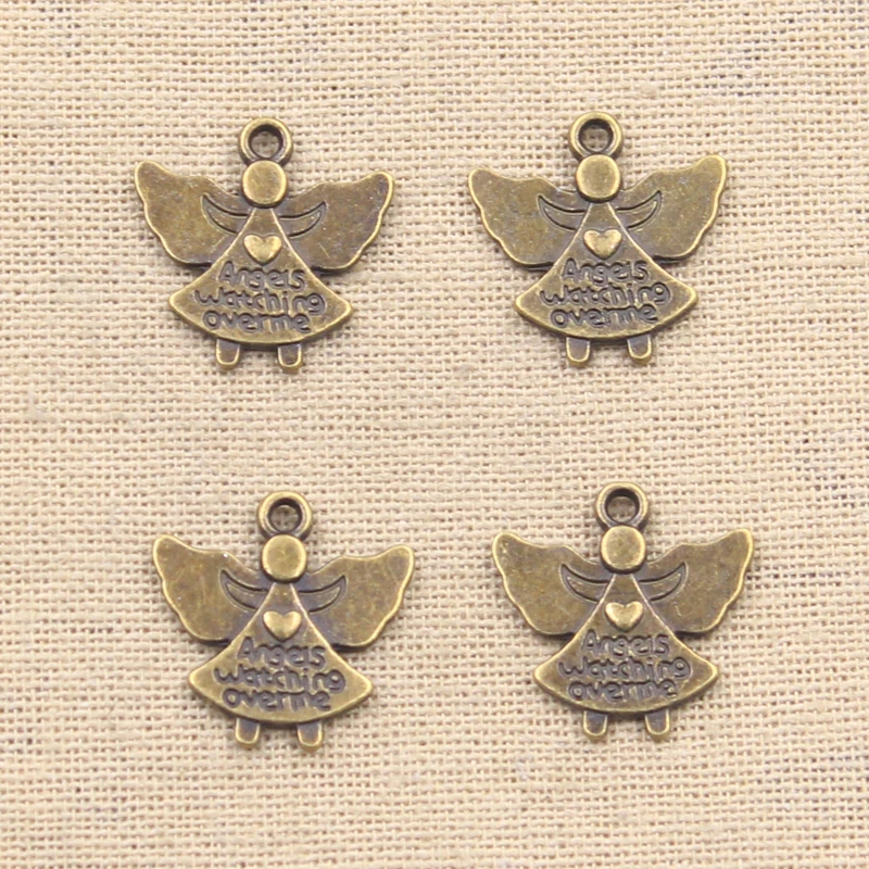 10pcs Charms Guardian Angel Watching Over Me 20x19mm Antique Pendants,Vintage Tibetan Bronze Silver Color,DIY Handmade Jewelry
