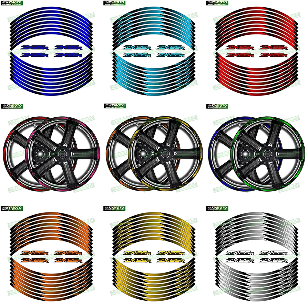 

Аксессуары для мотоциклов ZX-25R ZX25R, 17-дюймовые наклейки на передние и задние колеса, обтекатель ступицы, модифицированные светоотражающие наклейки на обод колеса