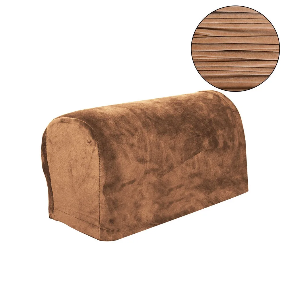 1pair New Fabric Sofa Armrest Covers Solid Elastic Couch Arm Covers Soft Stretch Fit Sofa Arm Protectors Chair Protection
