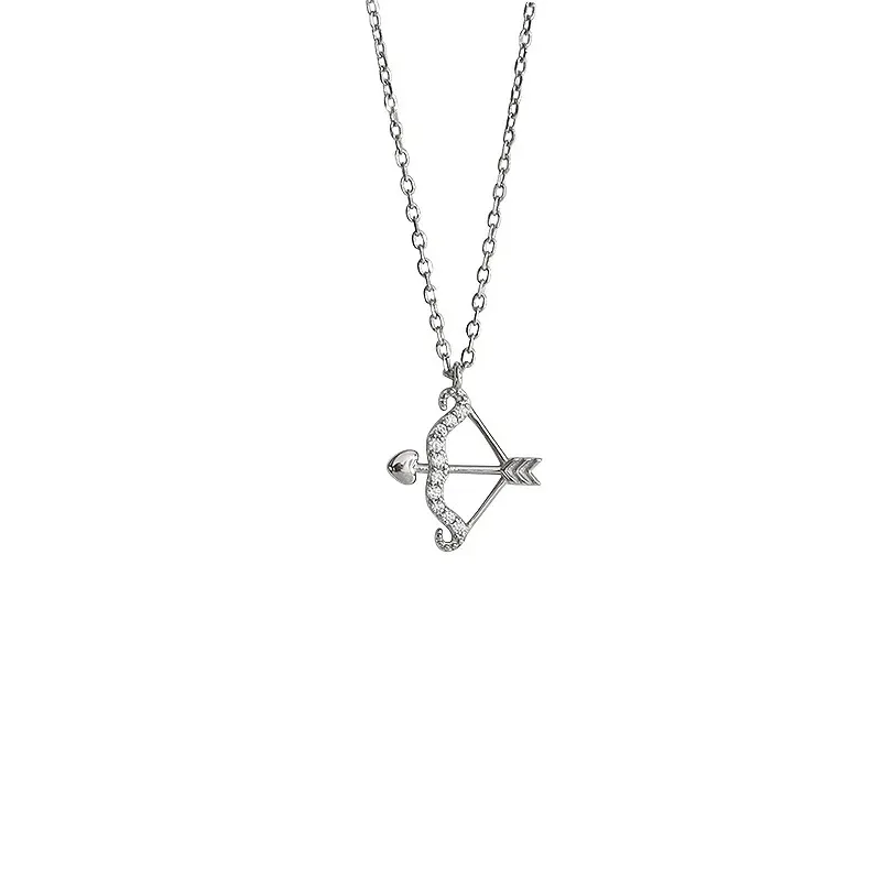 Silver Color Women Necklace Classic Bow and Arrow Archer Pendant Necklace Archery Charm Necklace Fashion Jewelry Gift Wholesale