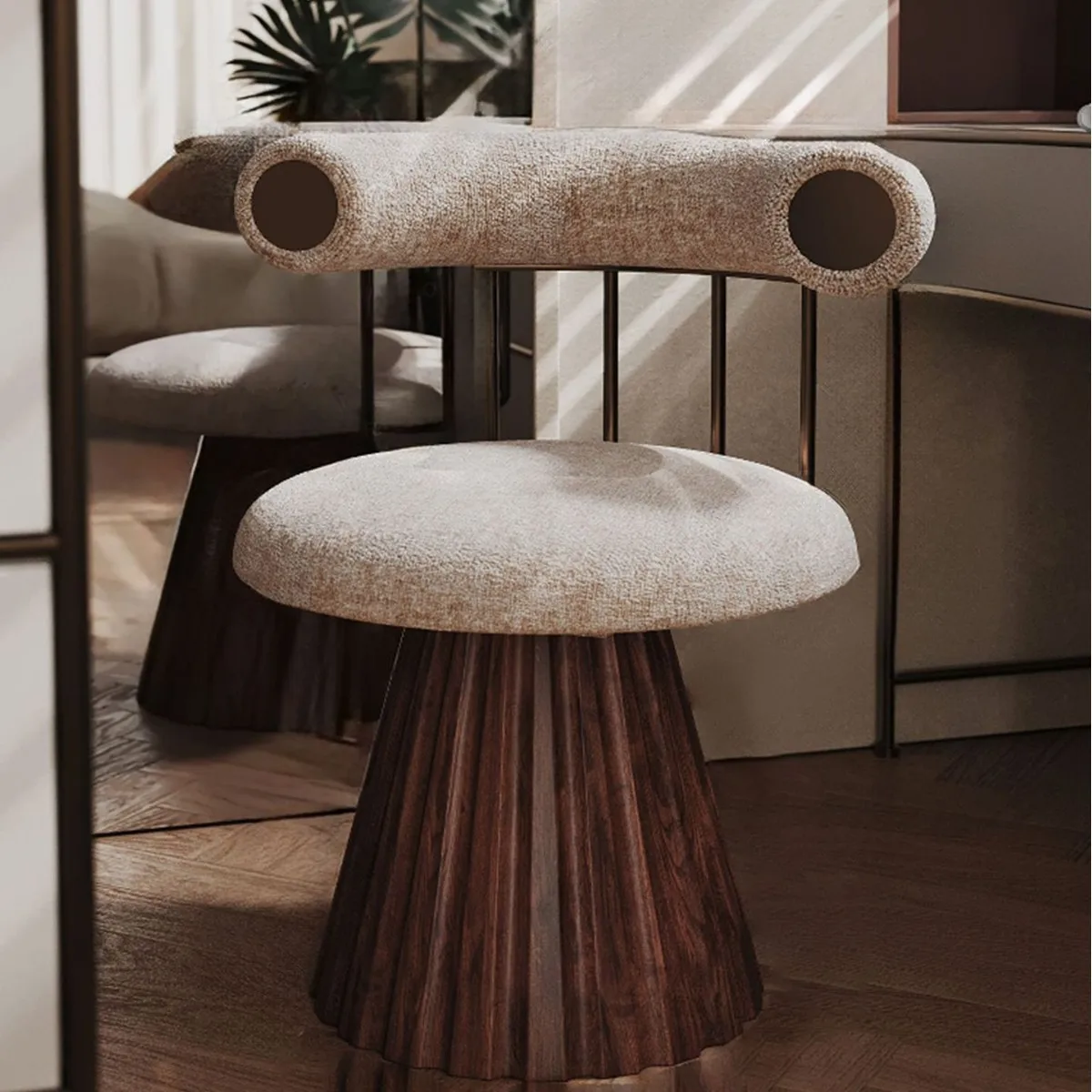 Italian light luxury bedroom makeup chair Nordic dressing stool rotating desk chair creative French retro