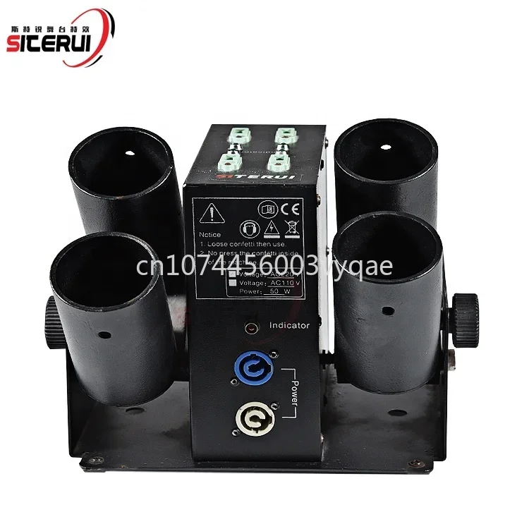 Stage Effect Four Heads Shots Confetti Launcher DMX Control for Party Wedding Dj Show，2 Pieces