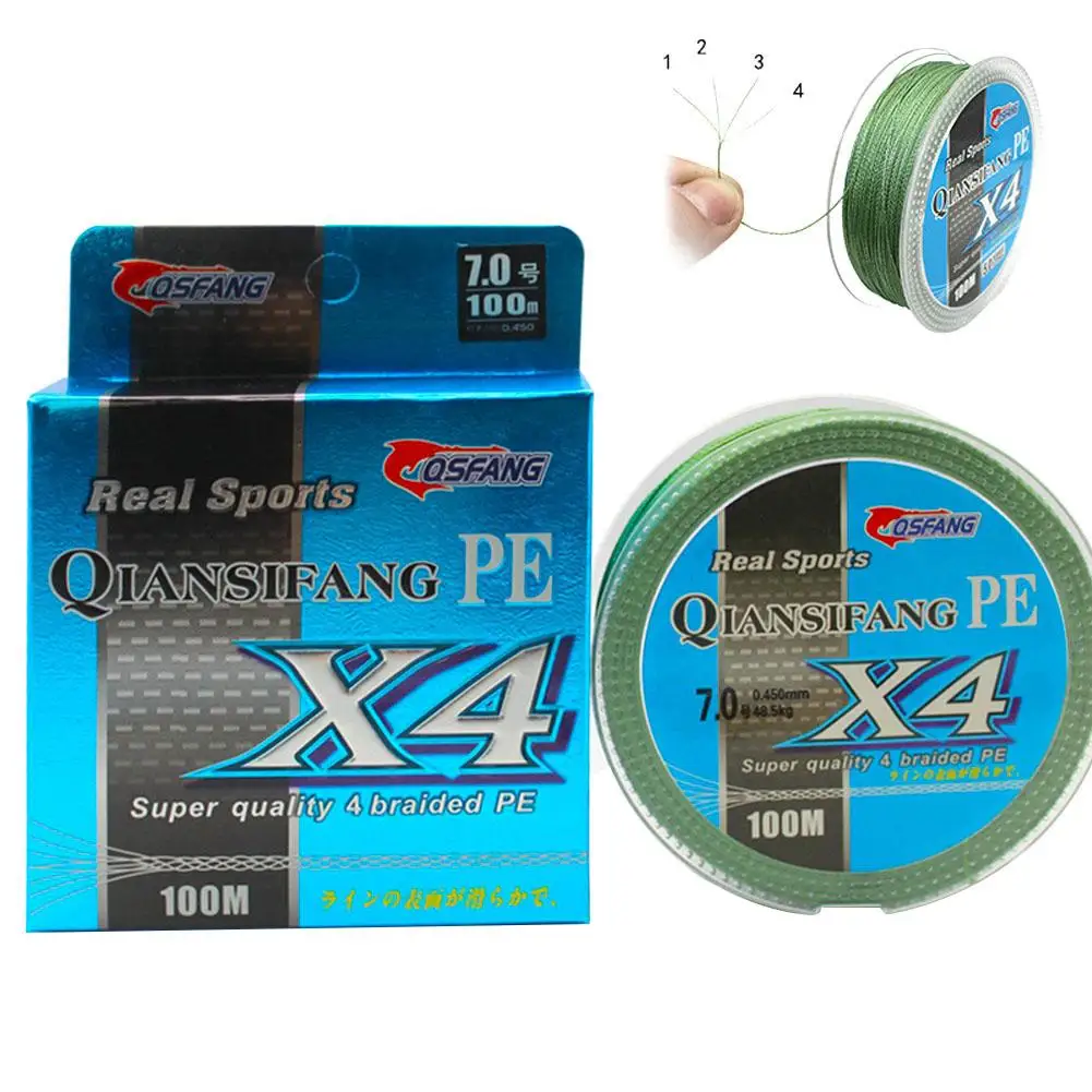 

Super Strong 4 Strands Braided Fishing Line 10LB-80LB High Tensile Strength Braided Lines 100M For Saltwater Freshwater