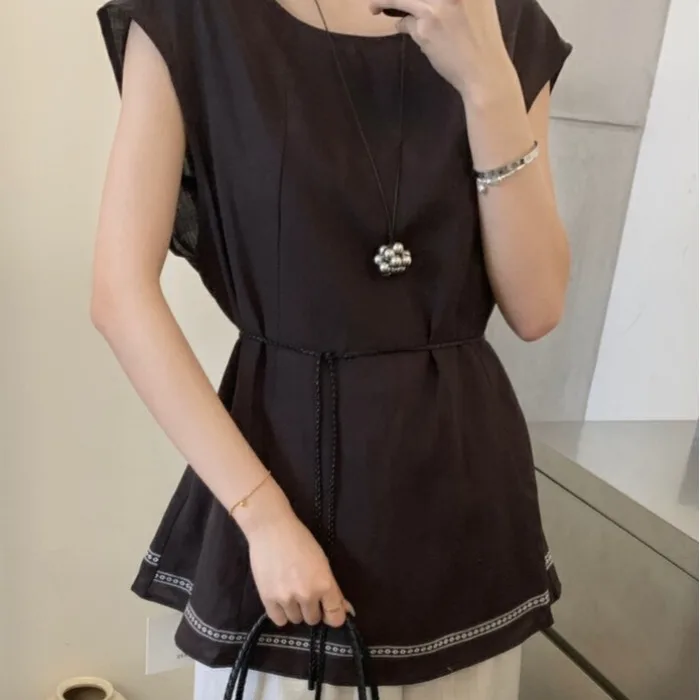 Coreano Sle rotondo Ne Nastro Vita che dimagrisce Fly Sve irt Donna Estate Nuovo design Sensation Ele Small irt