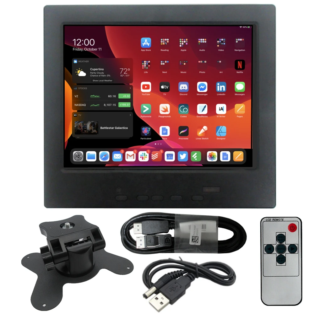 

8-Inch 1024*768 IPS Fully Compatible Square Portable Display Kit HDMI/VGA/AV For Computer/Development Board/Raspberry Pi Monitor
